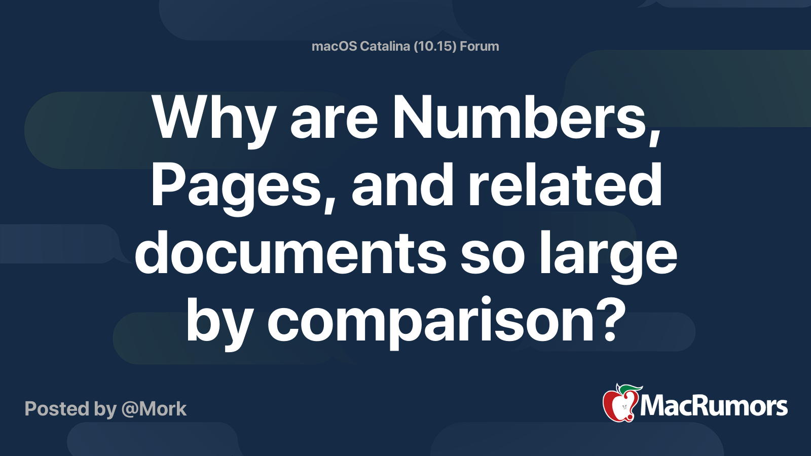 Why Are Numbers Pages And Related Documents So Large By Comparison MacRumors Forums