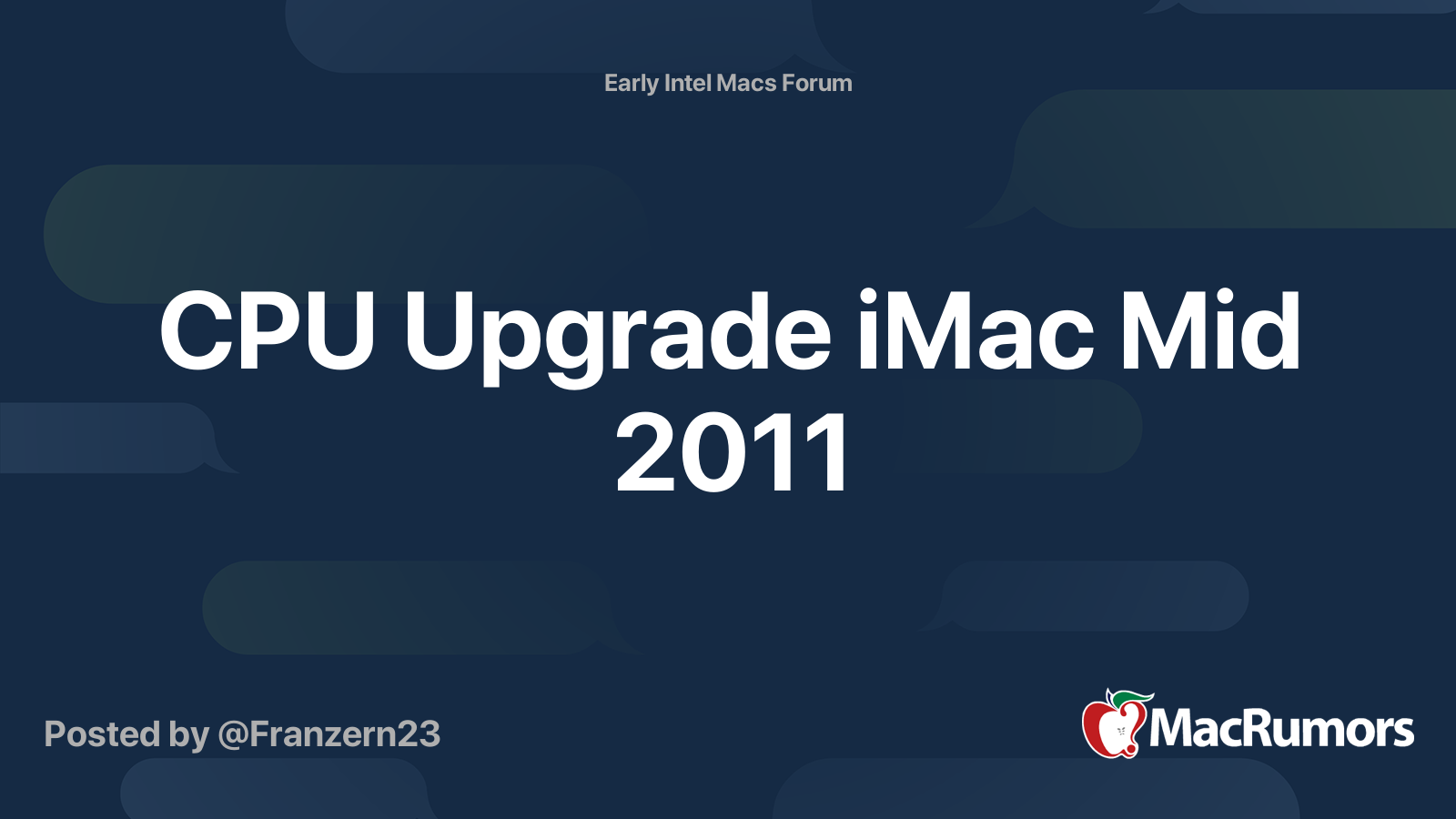 Cpu Upgrade Imac Mid 11 Macrumors Forums