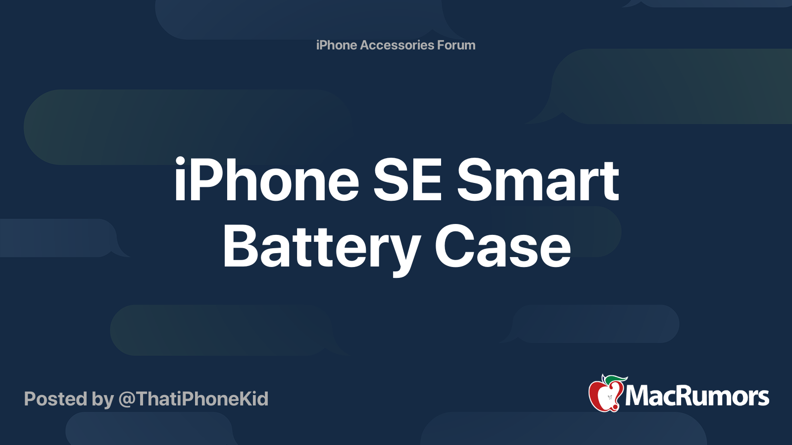 iPhone SE Smart Battery Case MacRumors Forums