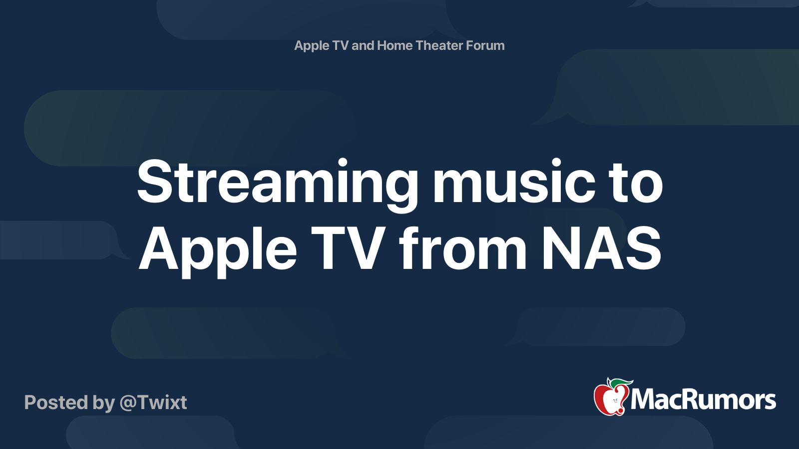 Streaming music to Apple TV NAS | Forums