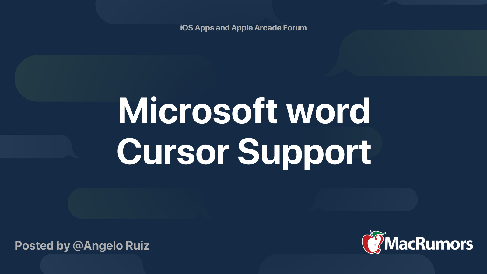 Microsoft word Cursor Support | MacRumors Forums