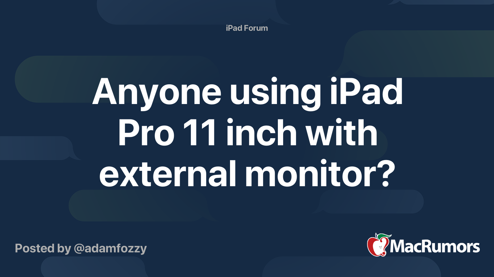 Anyone Using Ipad Pro 11 Inch With External Monitor Macrumors Forums