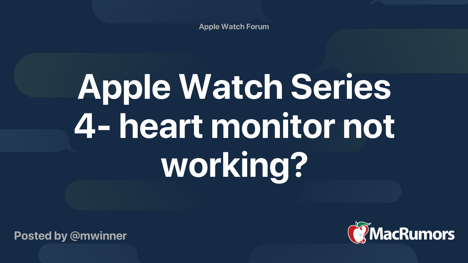 Apple Watch Series 4 heart monitor not working? MacRumors Forums