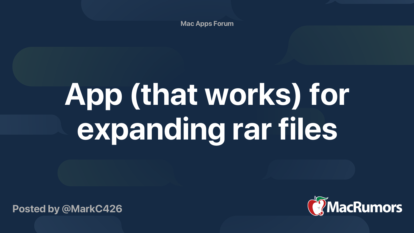 App (that works) for expanding rar files MacRumors Forums