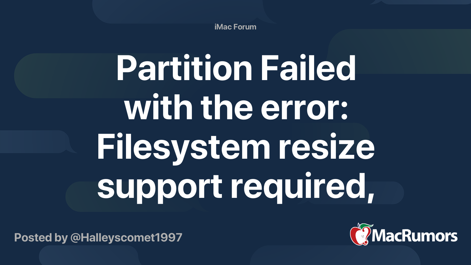 Partition Failed with the error Filesystem resize support required, such as HFS+ with
