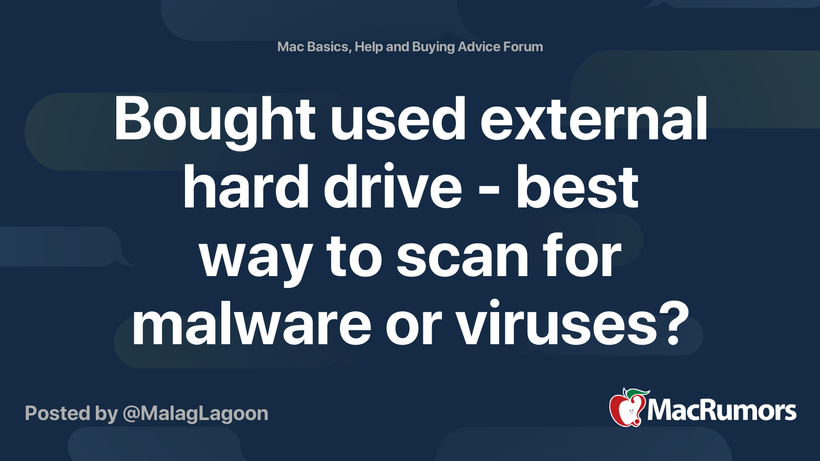 Bought used external hard drive best way to scan for malware or viruses? MacRumors Forums
