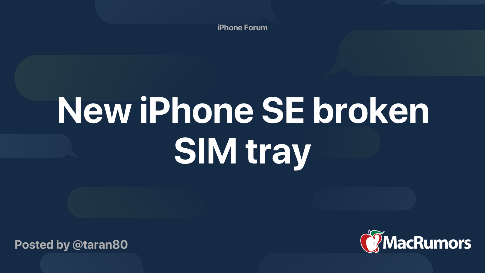 New Iphone Se Broken Sim Tray Macrumors Forums