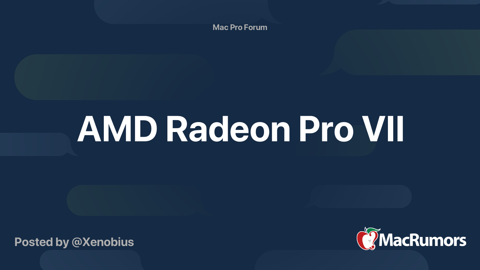 AMD Radeon Pro VII MacRumors Forums