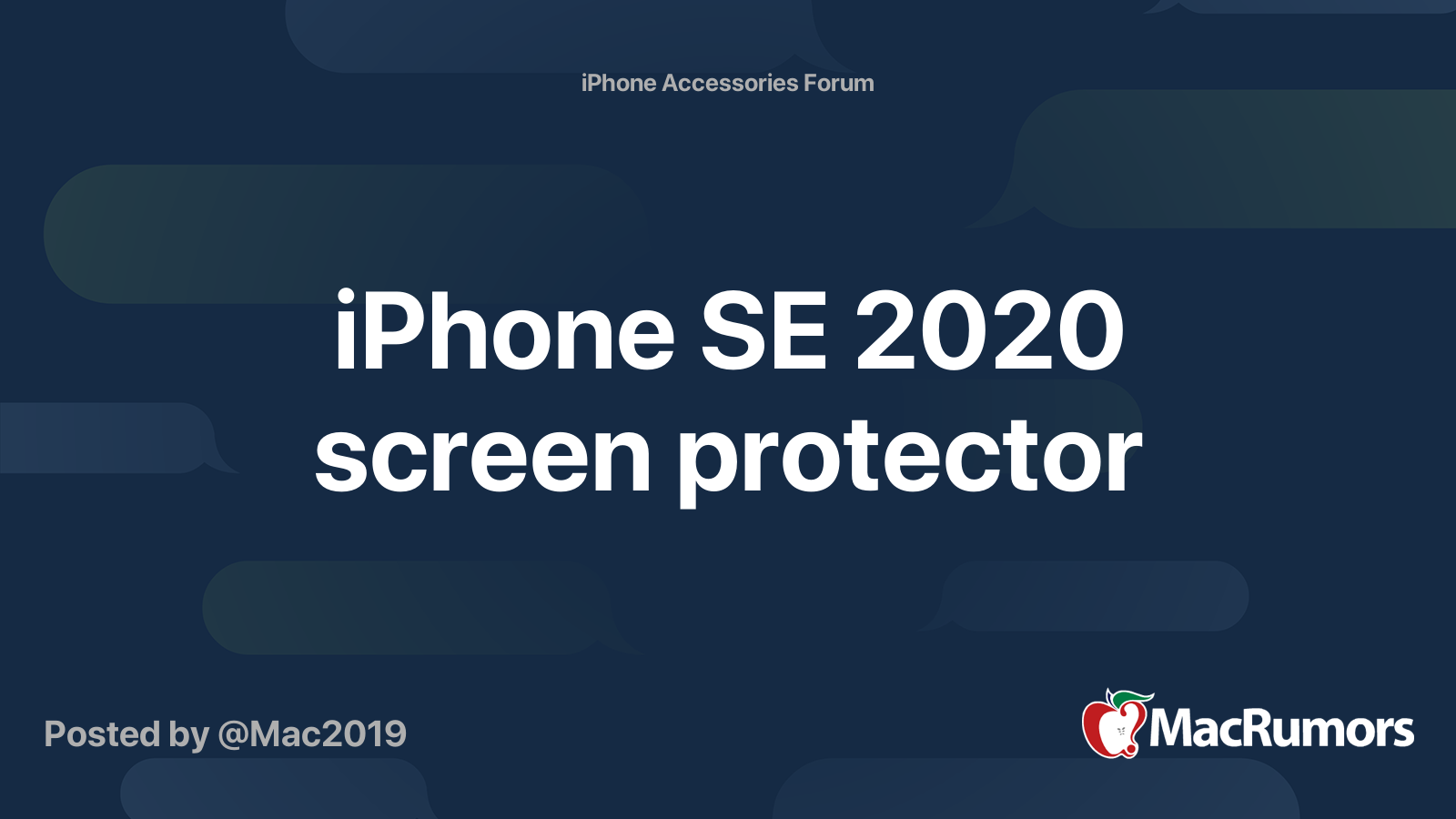 iPhone SE 2020 screen protector MacRumors Forums