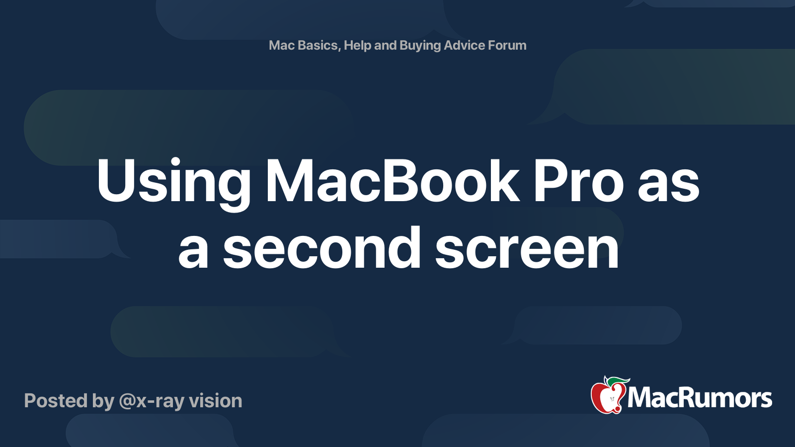 Using MacBook Pro as a second screen | MacRumors Forums
