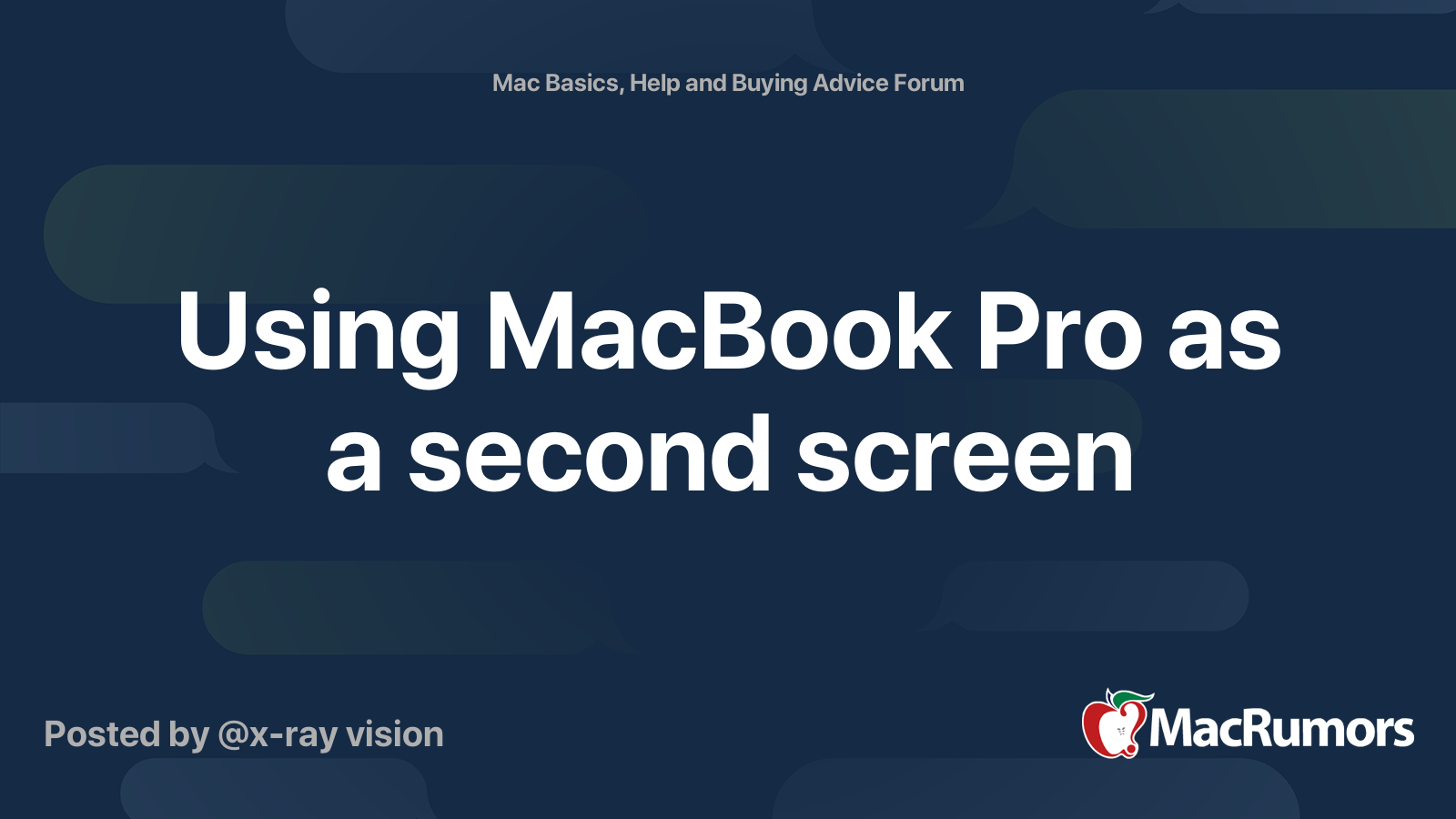 Using MacBook Pro as a second screen MacRumors Forums