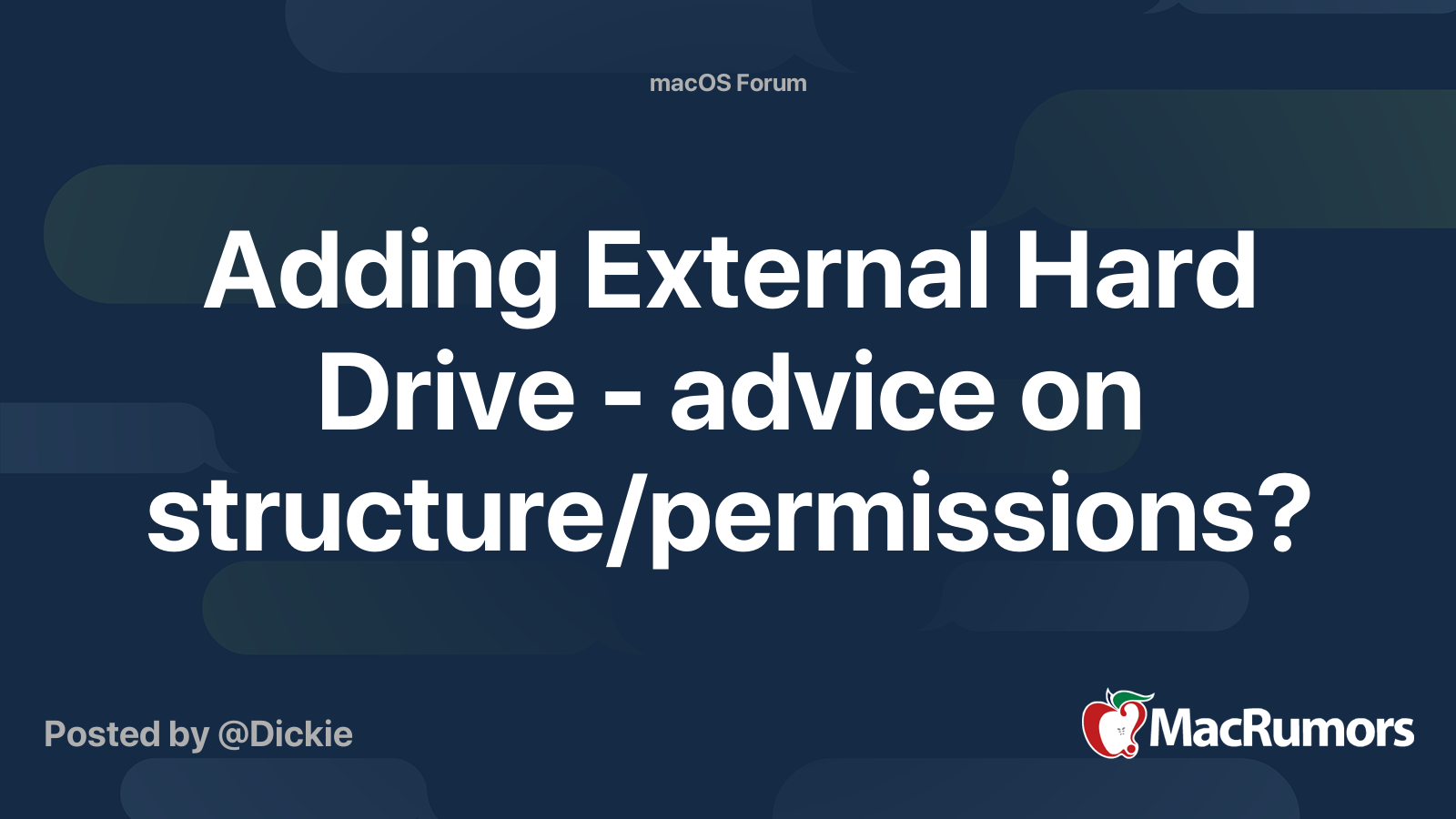 Adding External Hard Drive advice on structure/permissions