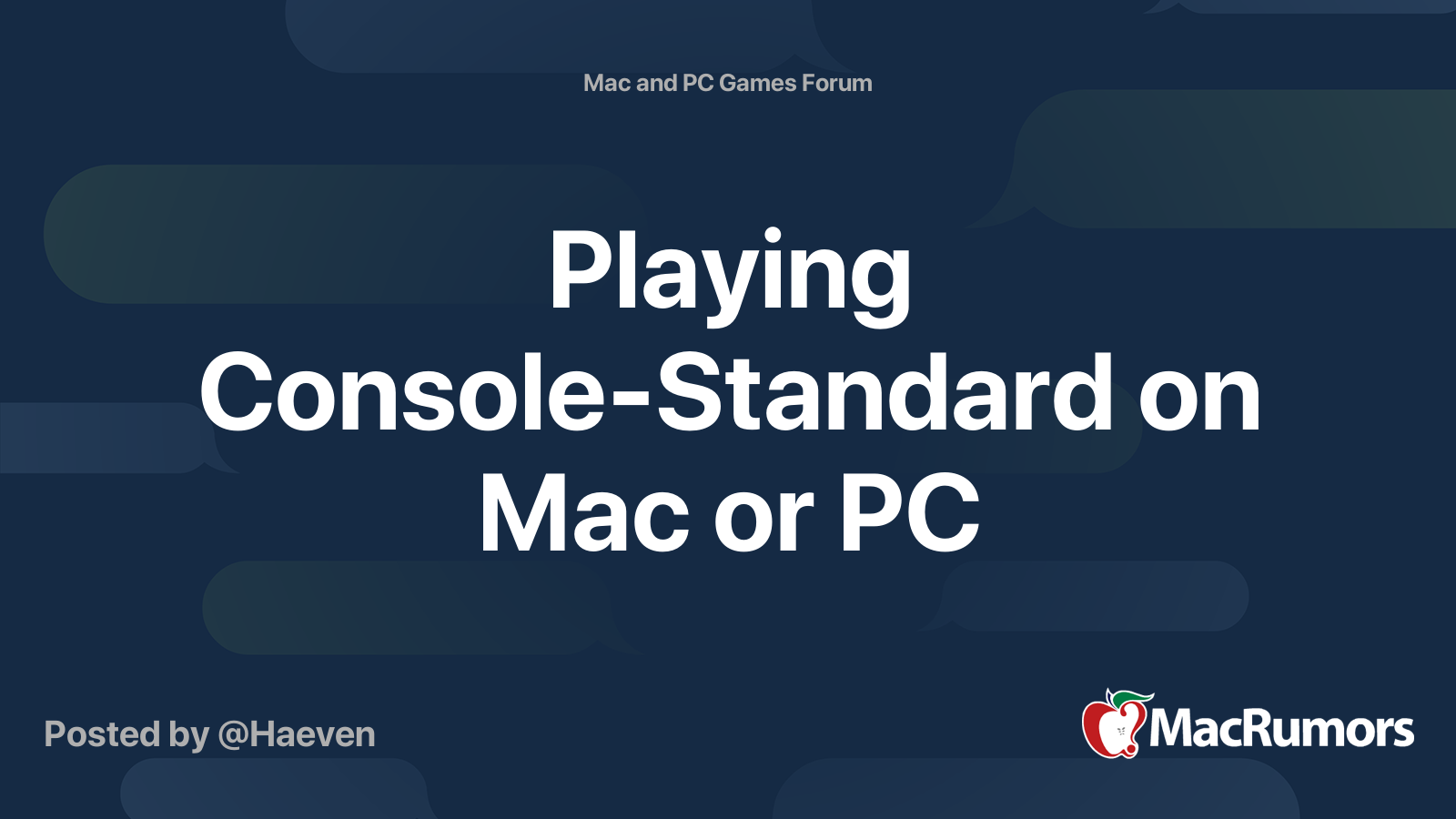 Playing Console Standard On Mac Or PC MacRumors Forums