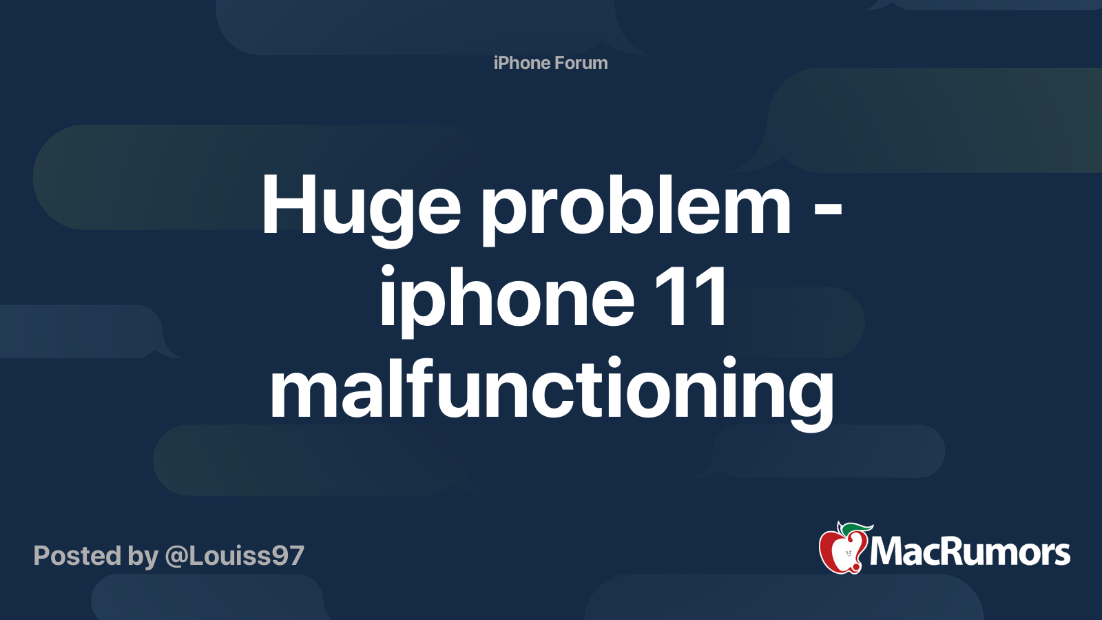 Huge problem iphone 11 malfunctioning MacRumors Forums