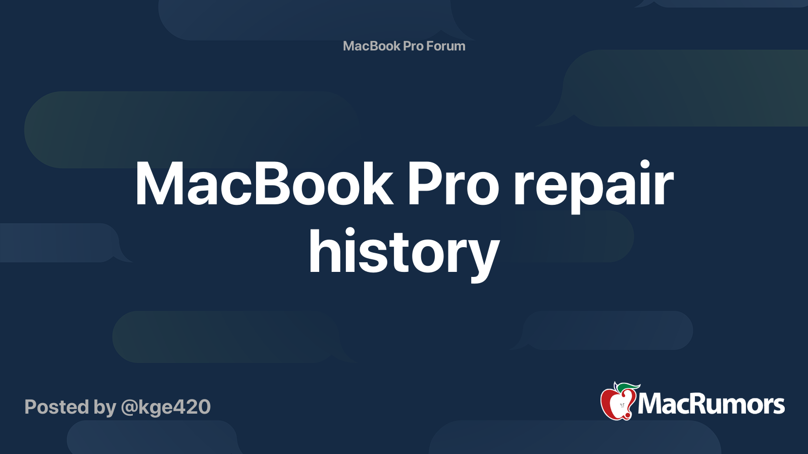 MacBook Pro repair history MacRumors Forums