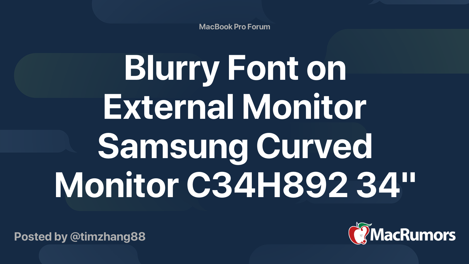 Blurry Font on External Monitor Samsung Curved Monitor C34H892 34