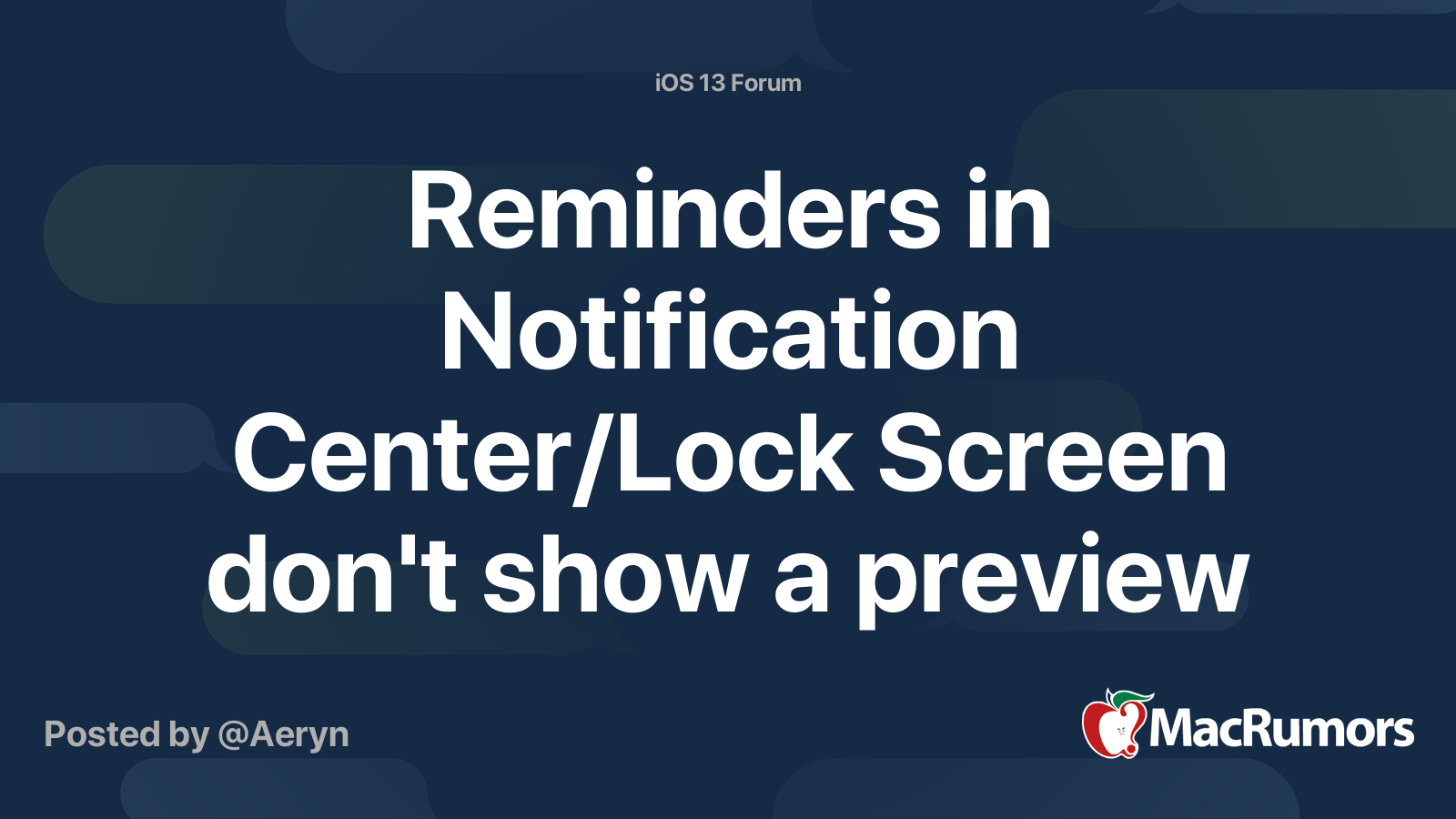 Reminders In Notification Center Lock Screen Don t Show A Preview Of
