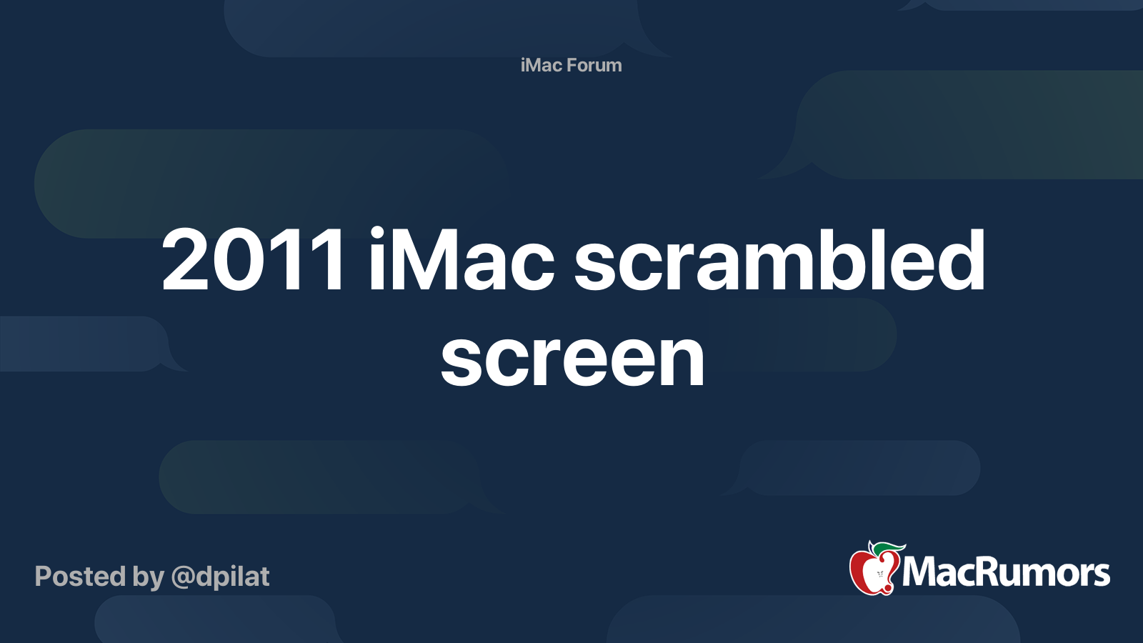 2011 iMac scrambled screen | MacRumors Forums