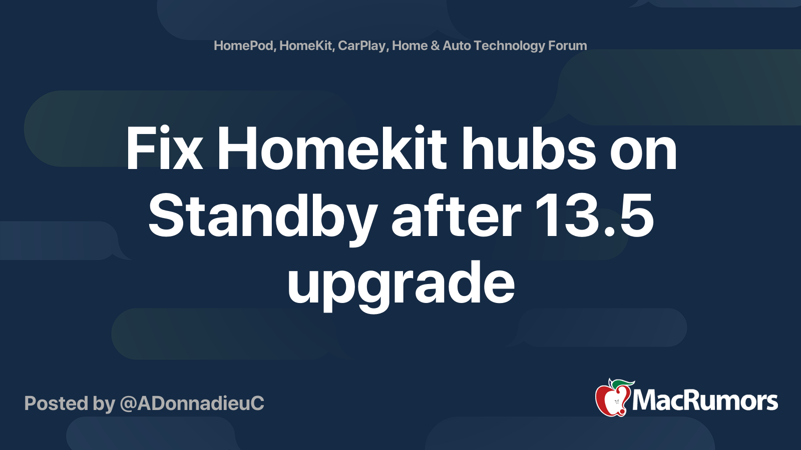Fix Homekit hubs Standby after 13.5 MacRumors