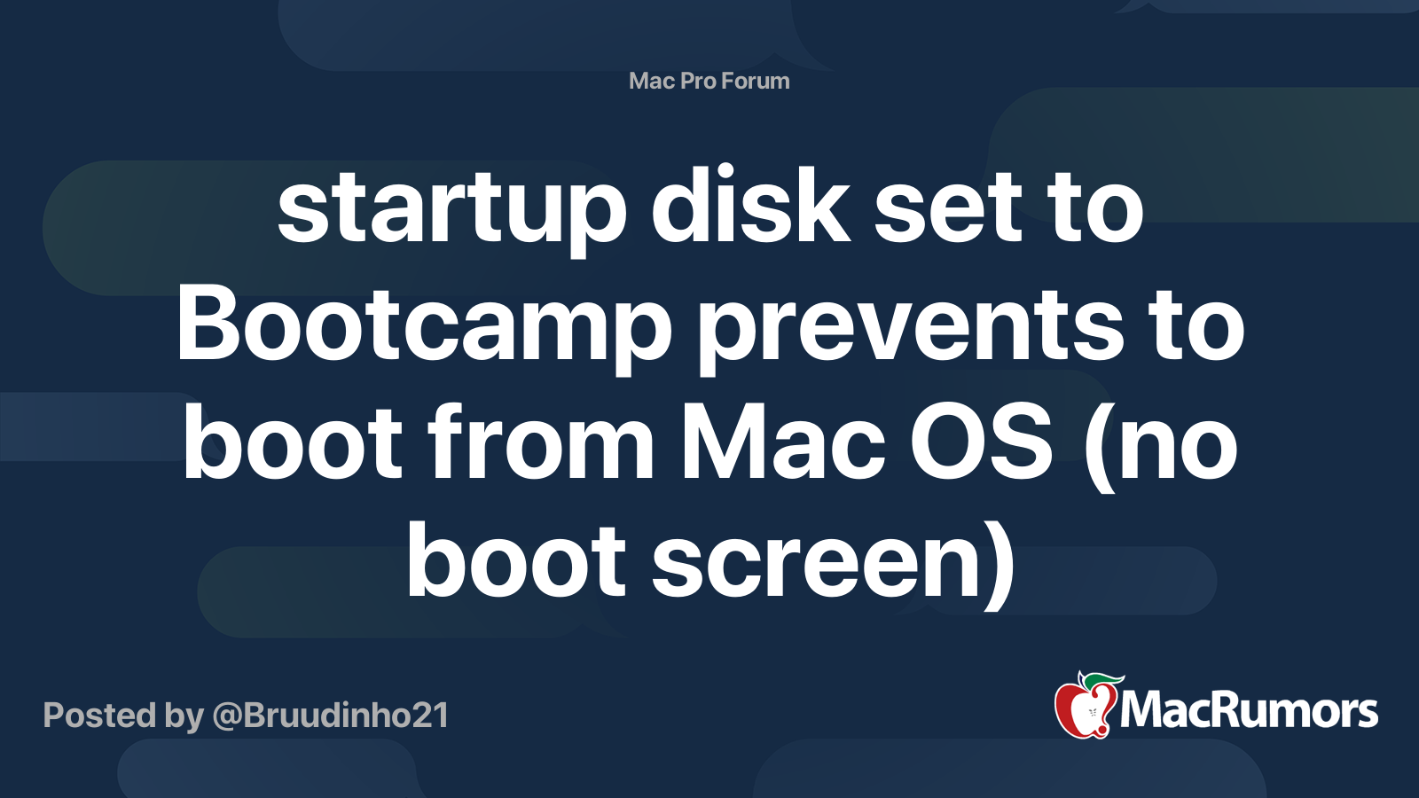 startup disk set to Bootcamp prevents to boot from Mac OS (no boot