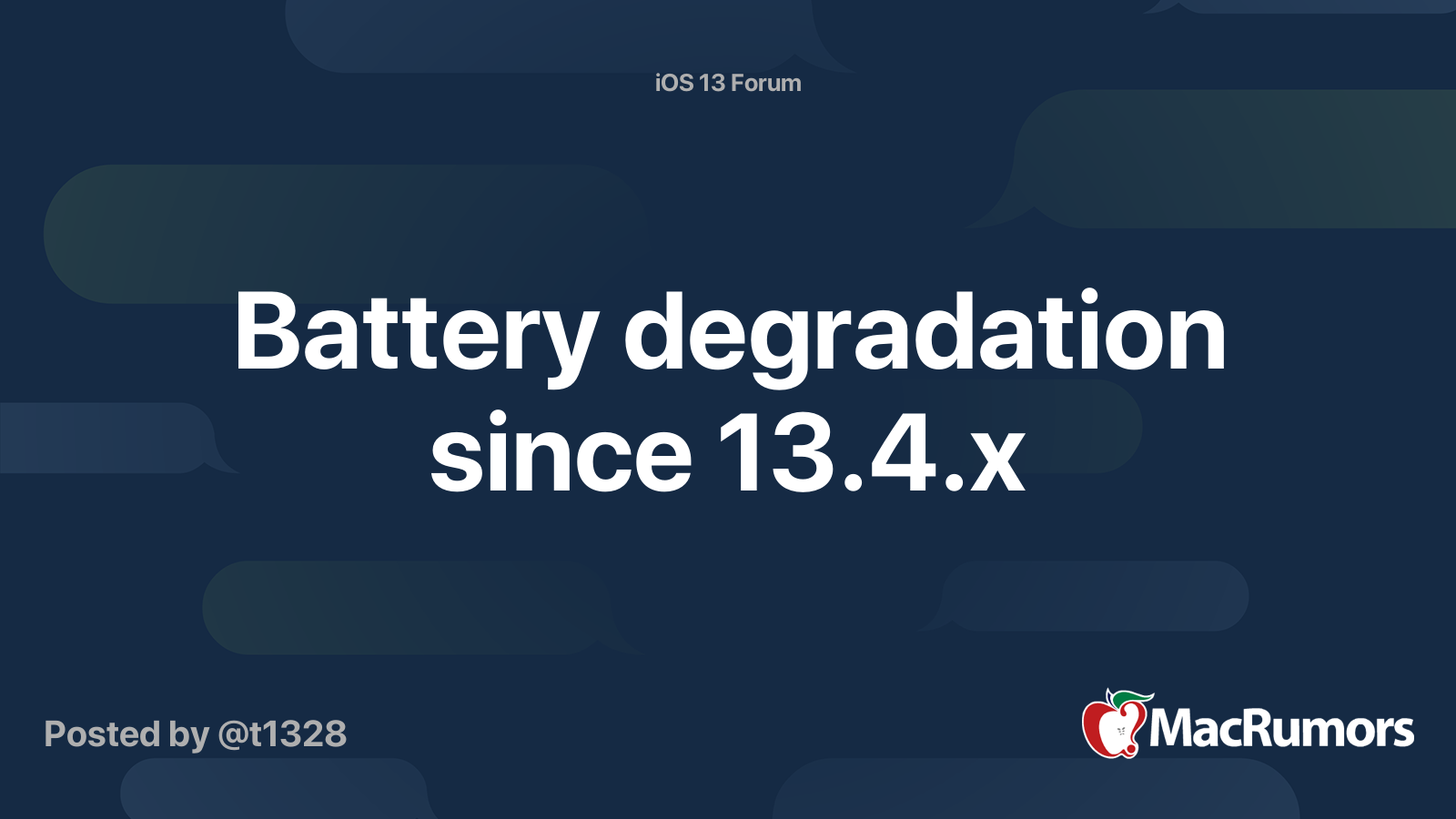 Battery degradation since 13.4.x MacRumors Forums