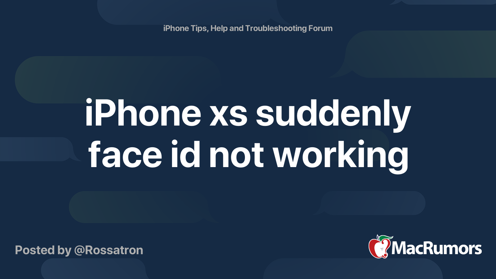 iphone xs face id not working