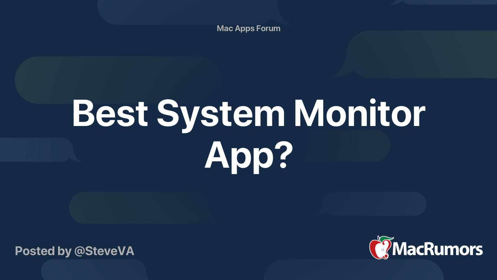 Best System Monitor App? MacRumors Forums
