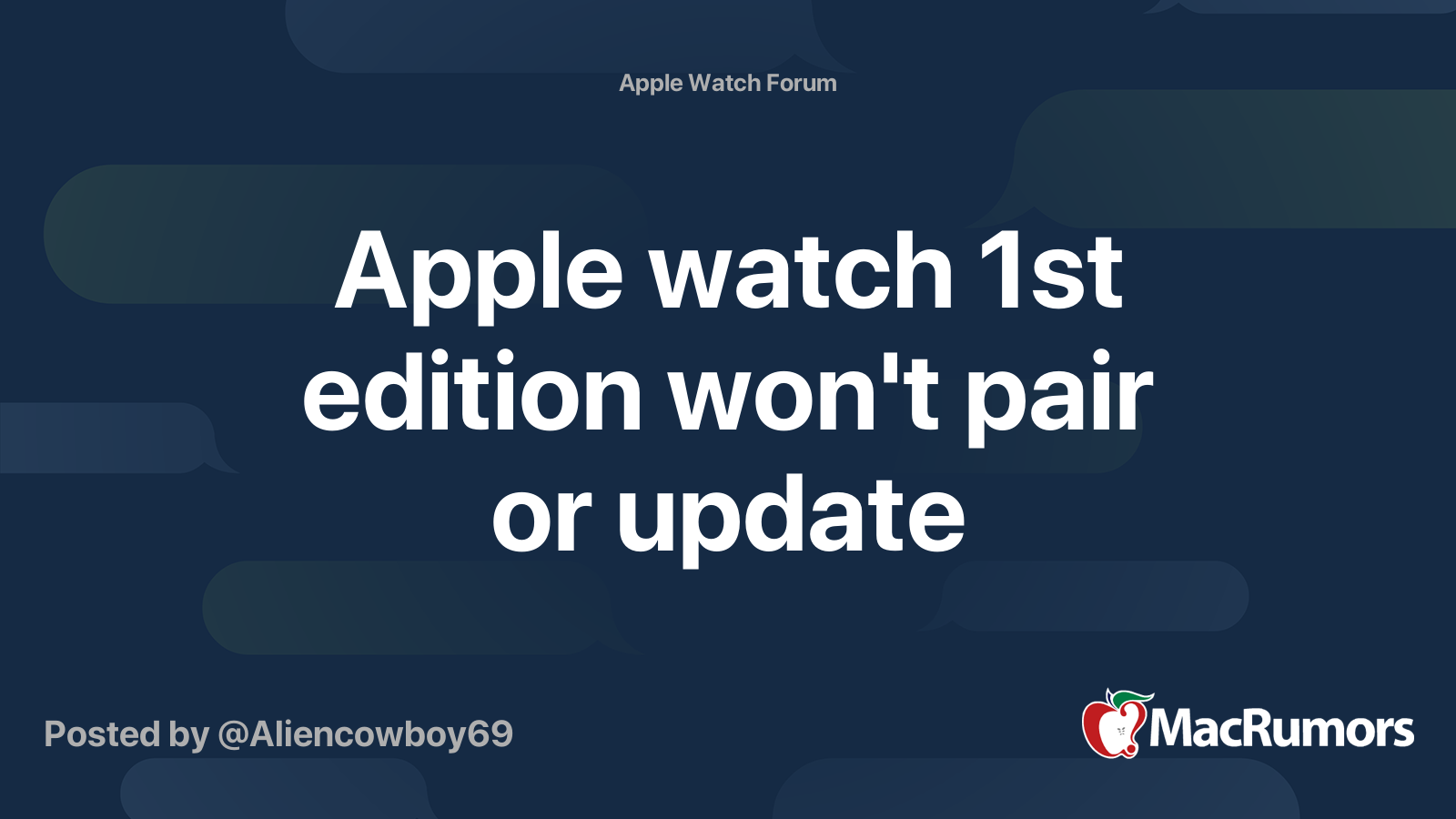 Apple watch series discount 1 not pairing