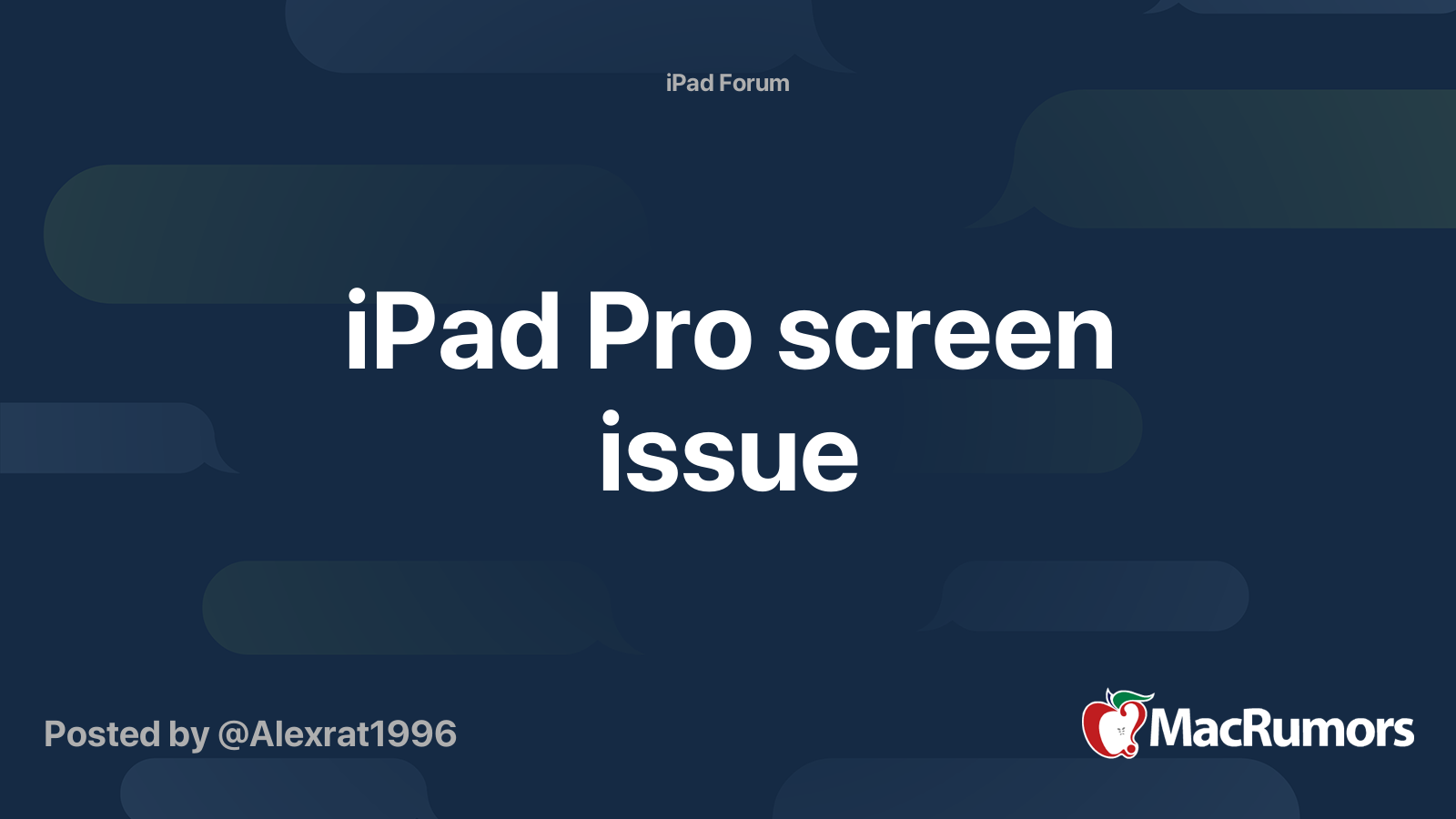 Ipad Pro Screen Issue Macrumors Forums