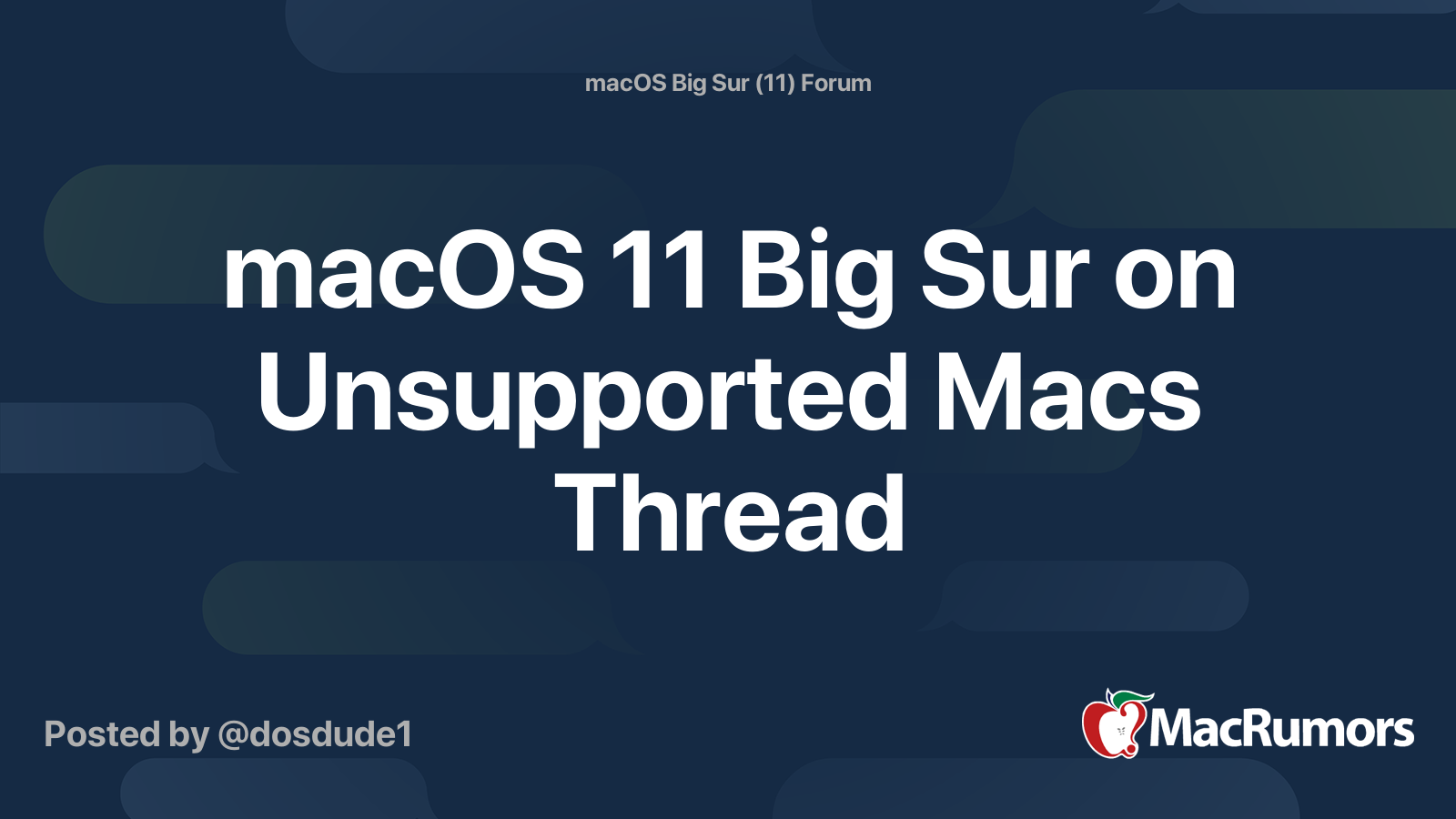 Big sur on unsupported imac