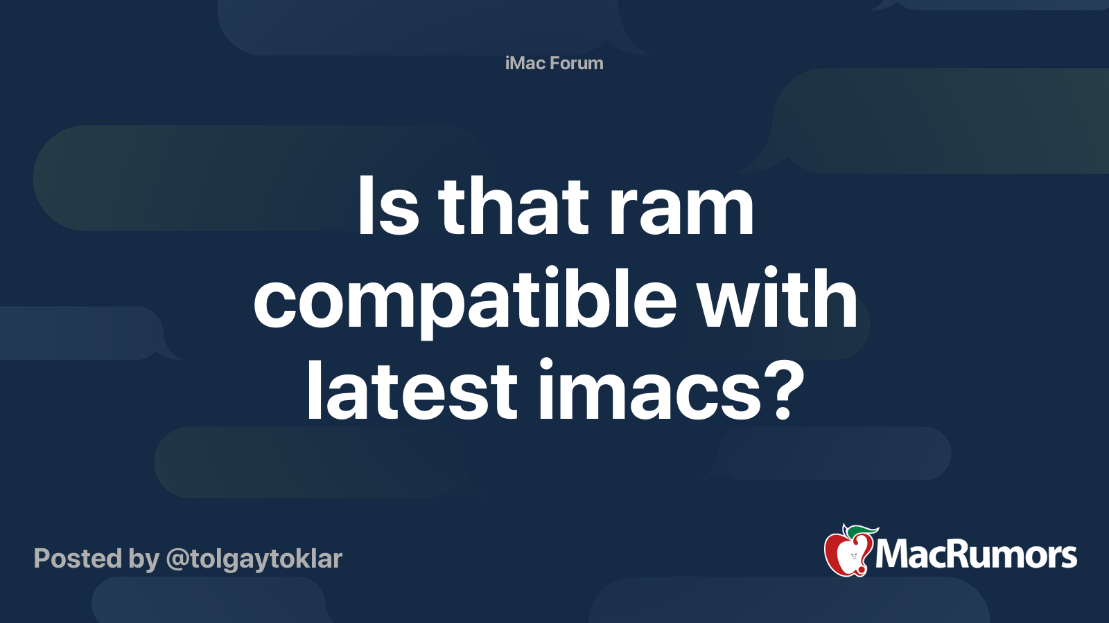 Is that ram compatible with latest imacs? | MacRumors Forums