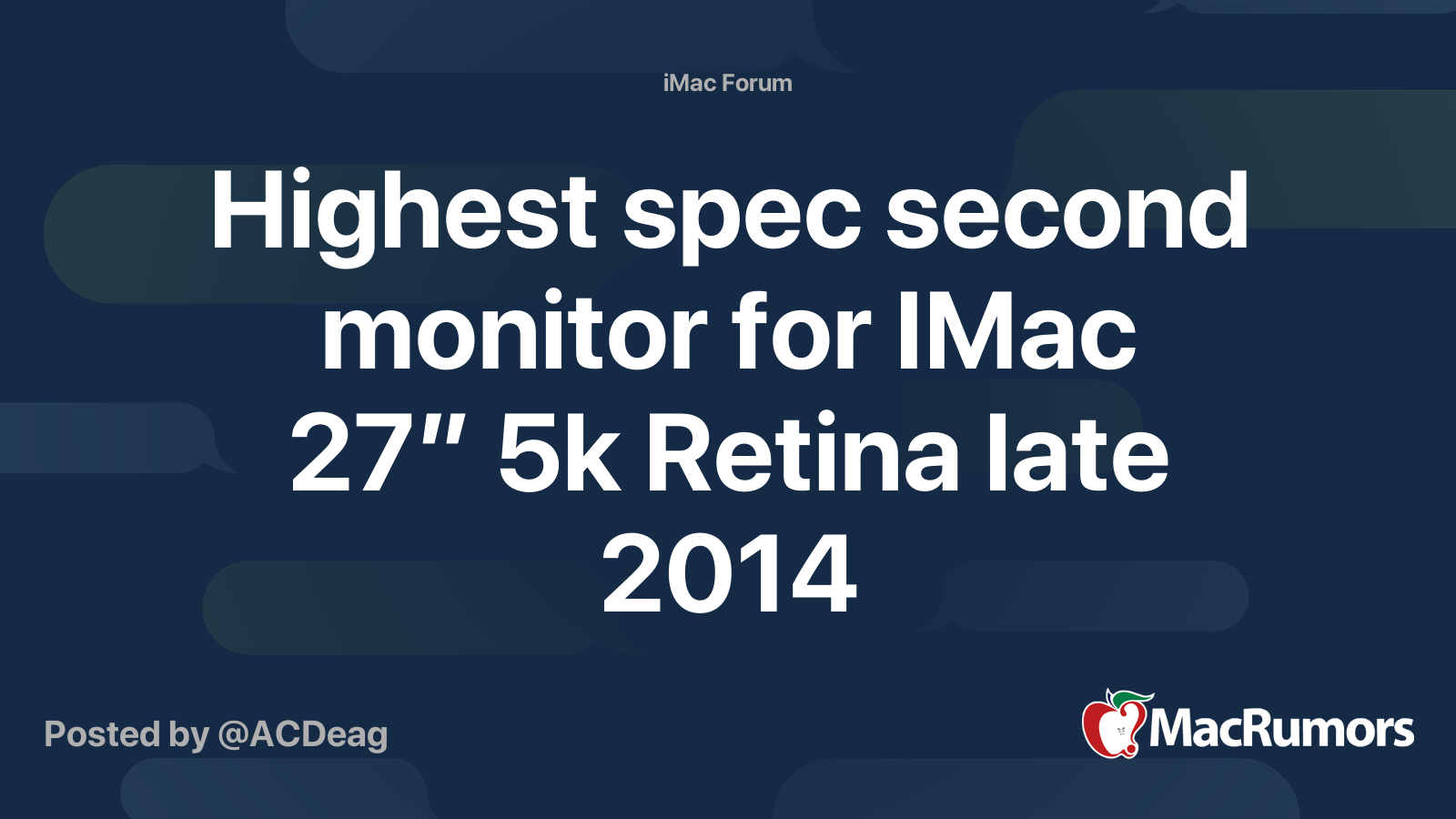 Highest spec second monitor for IMac 27” 5k Retina late 2014