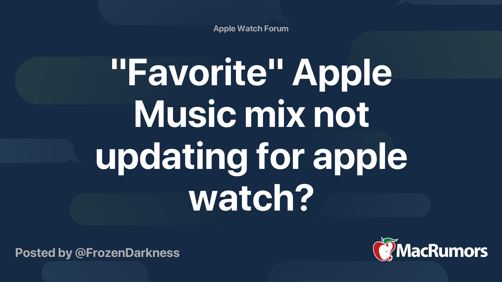 "Favorite" Apple Music mix not updating for apple watch? MacRumors Forums