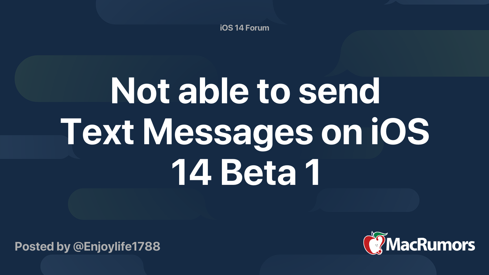 not-able-to-send-text-messages-on-ios-14-beta-1-macrumors-forums