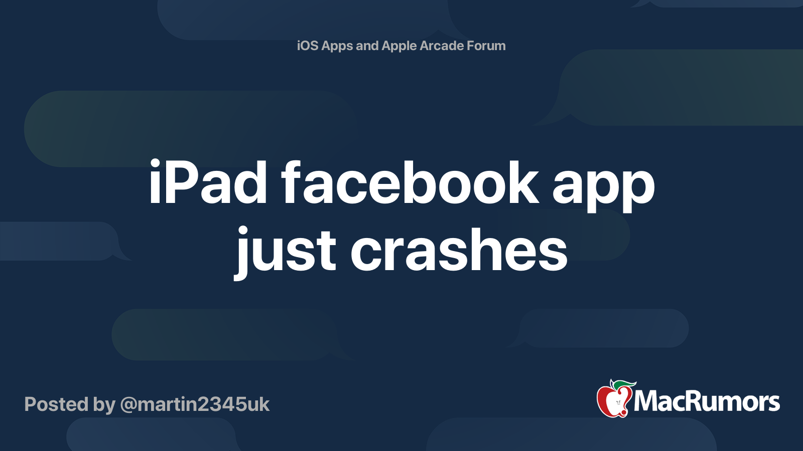 iPad facebook app just crashes MacRumors Forums