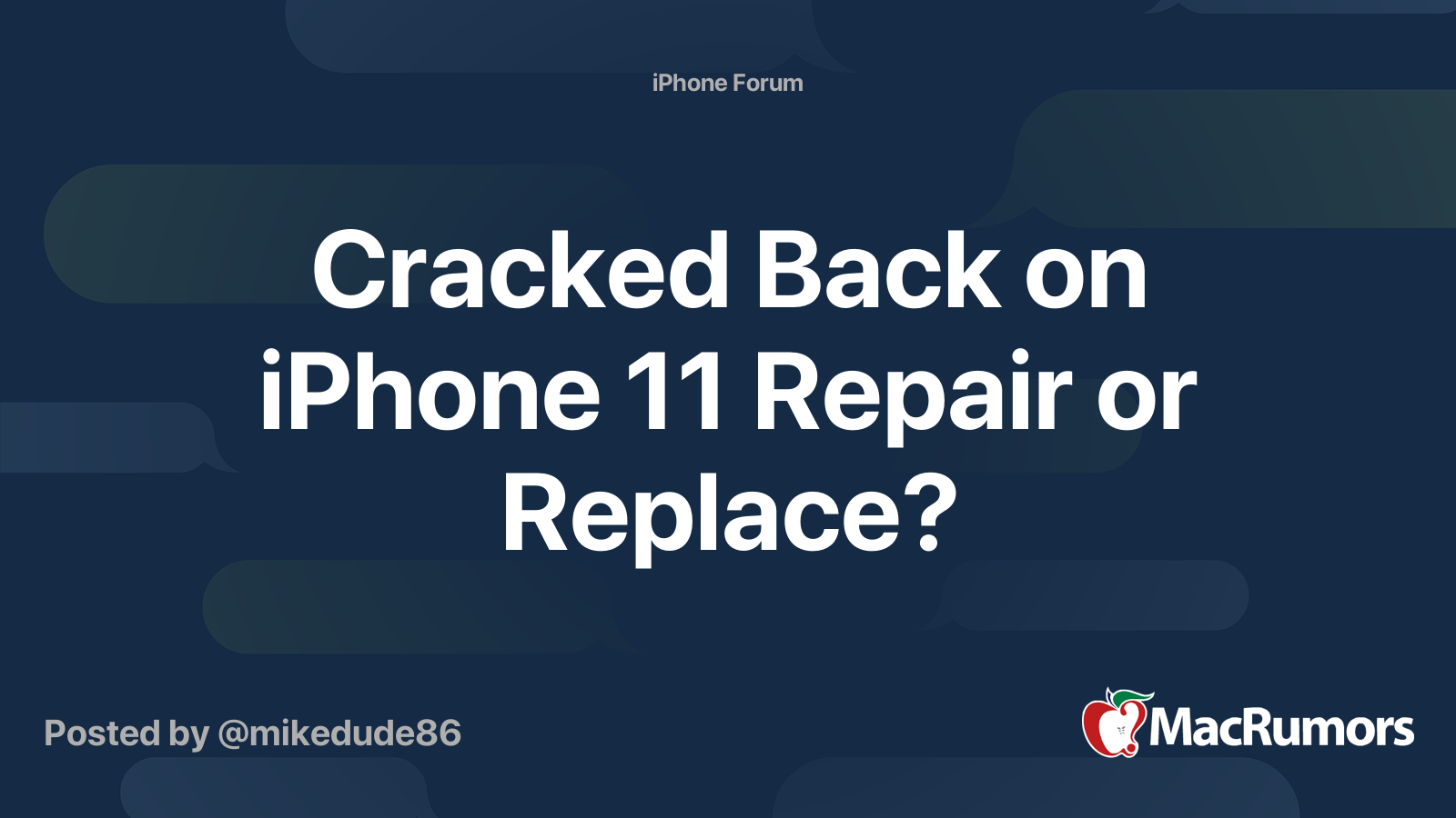 iPhone 11 Pro with damaged/cracked rear p… - Apple Community