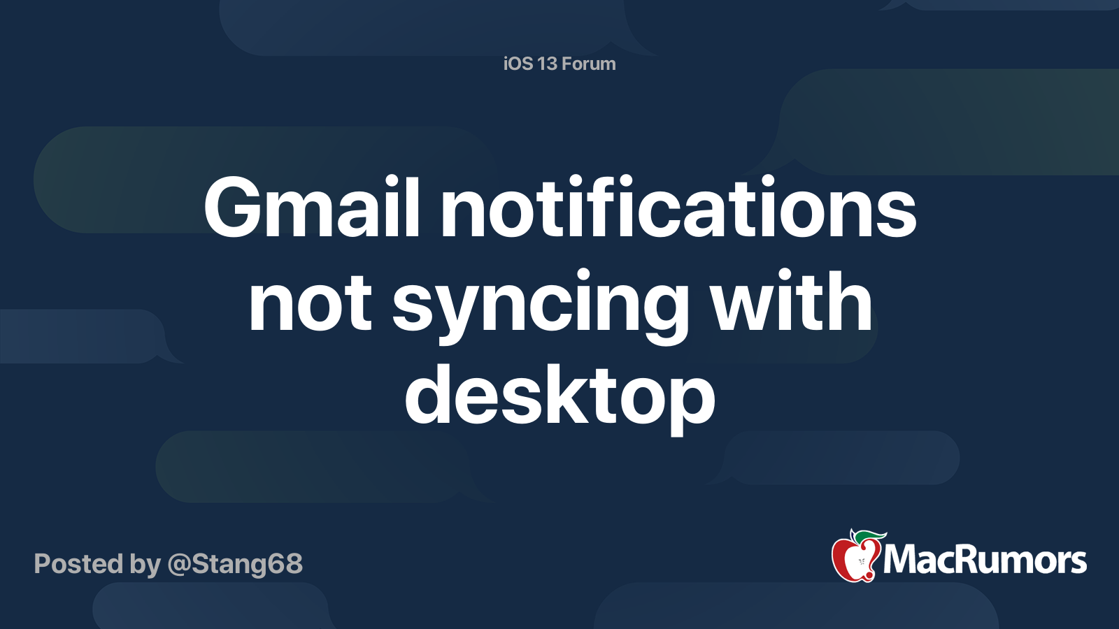 Gmail notifications not syncing with desktop | MacRumors Forums