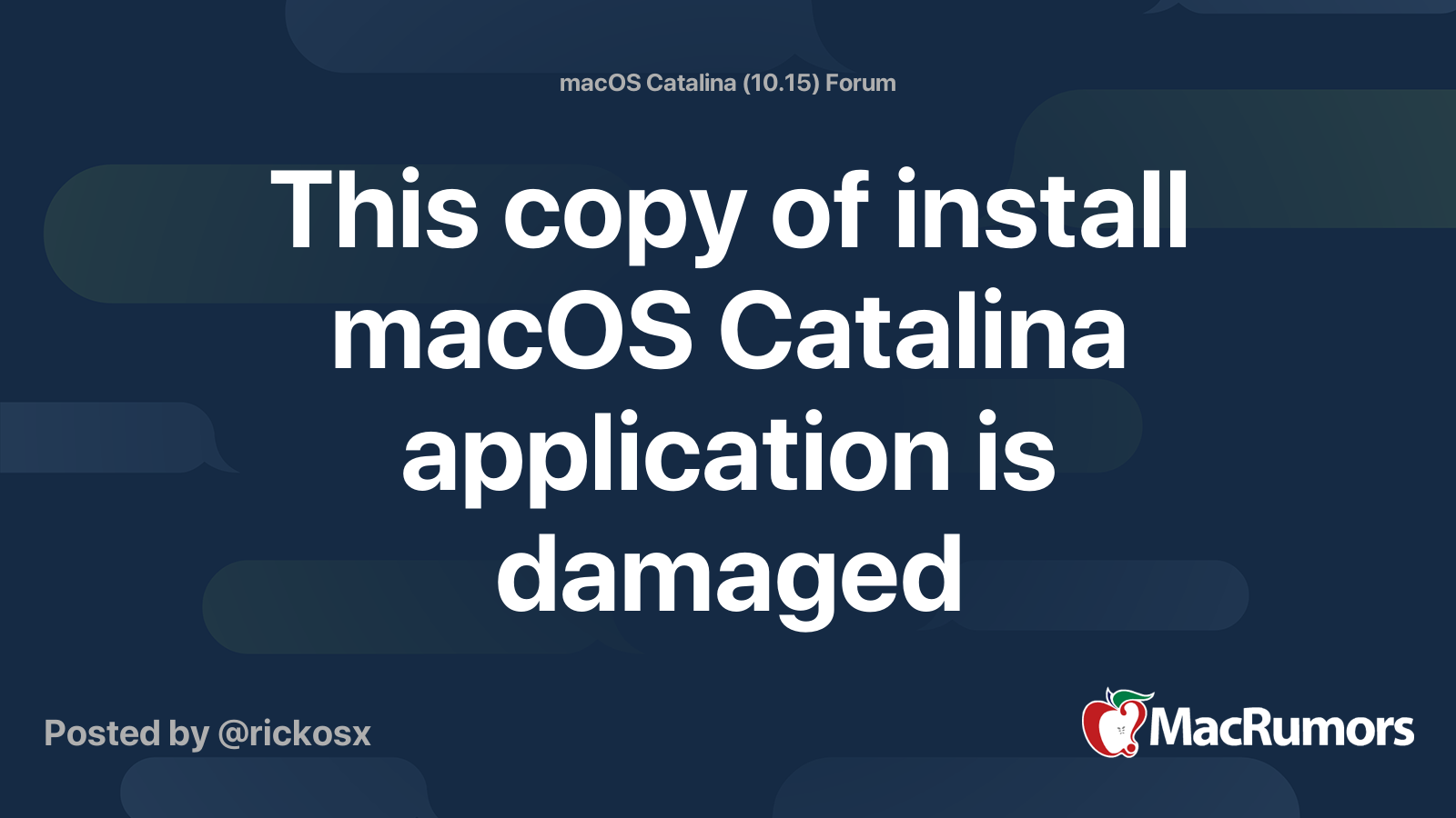 This copy of install macOS Catalina application is damaged | Page 2 ...