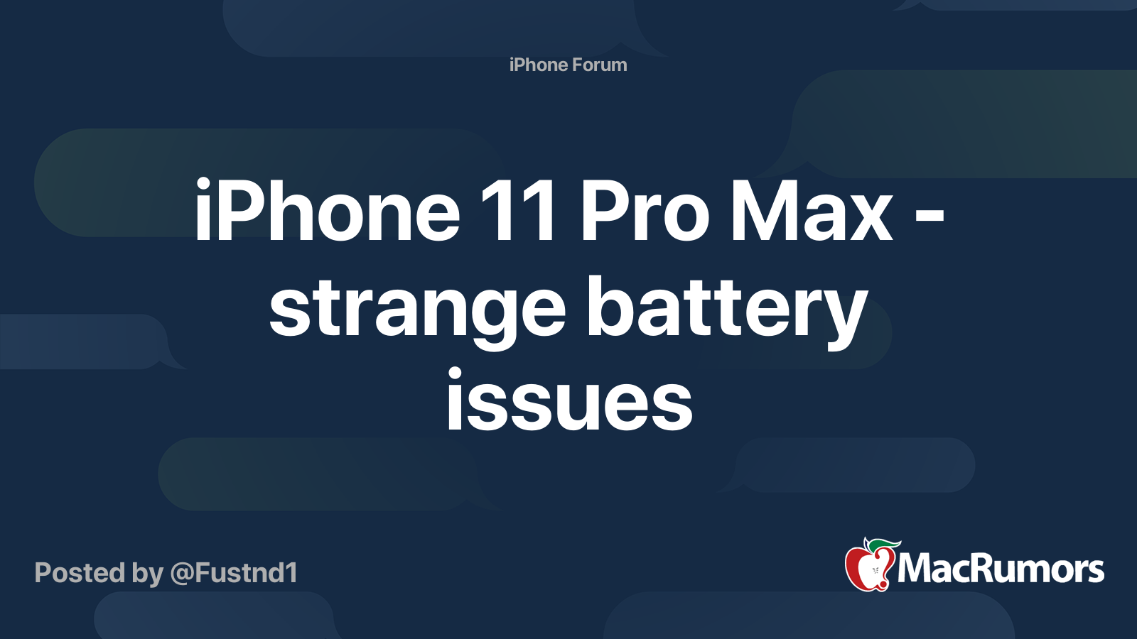iPhone 11 Pro Max - strange battery issues | MacRumors Forums