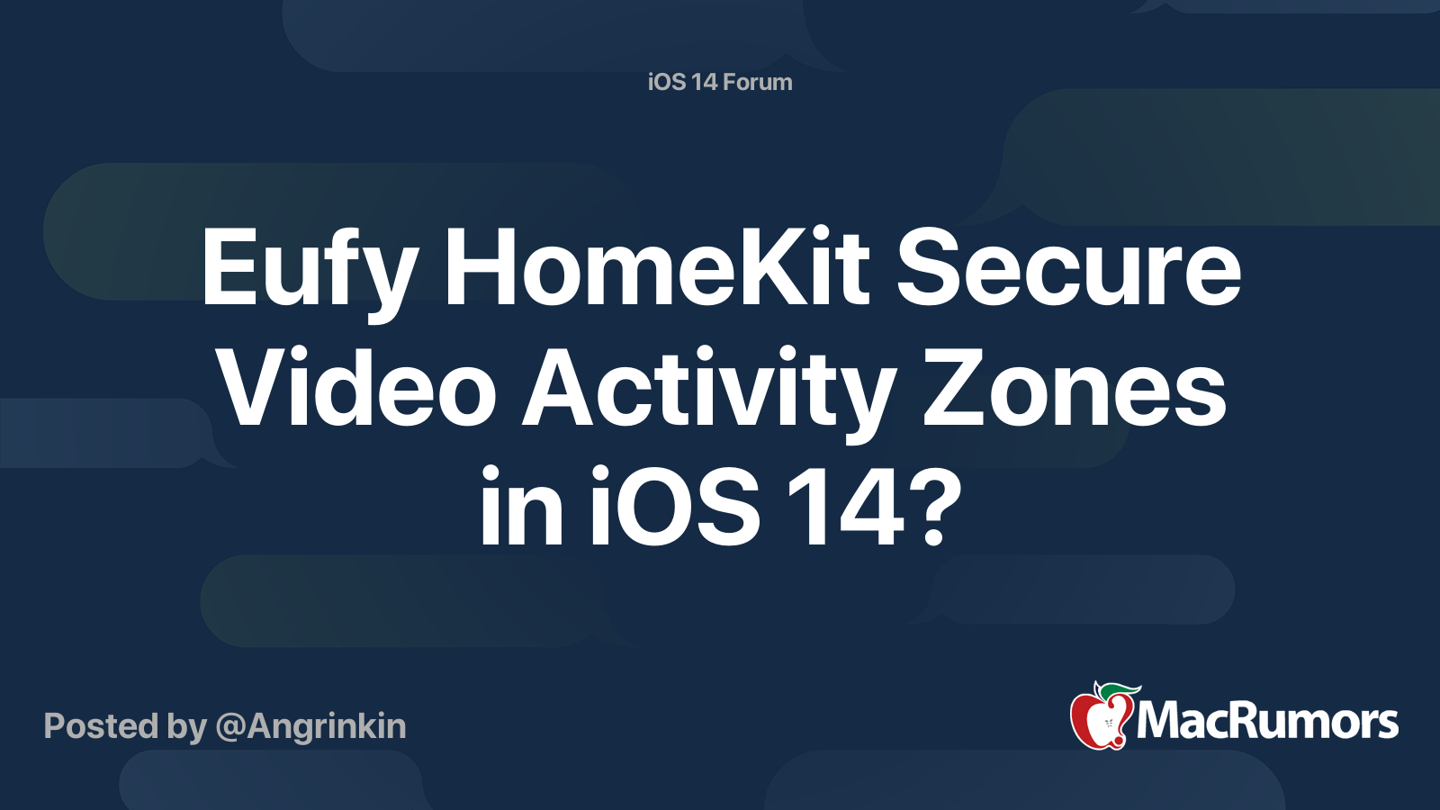 Eufy HomeKit Secure Video Activity Zones in iOS 14? MacRumors Forums