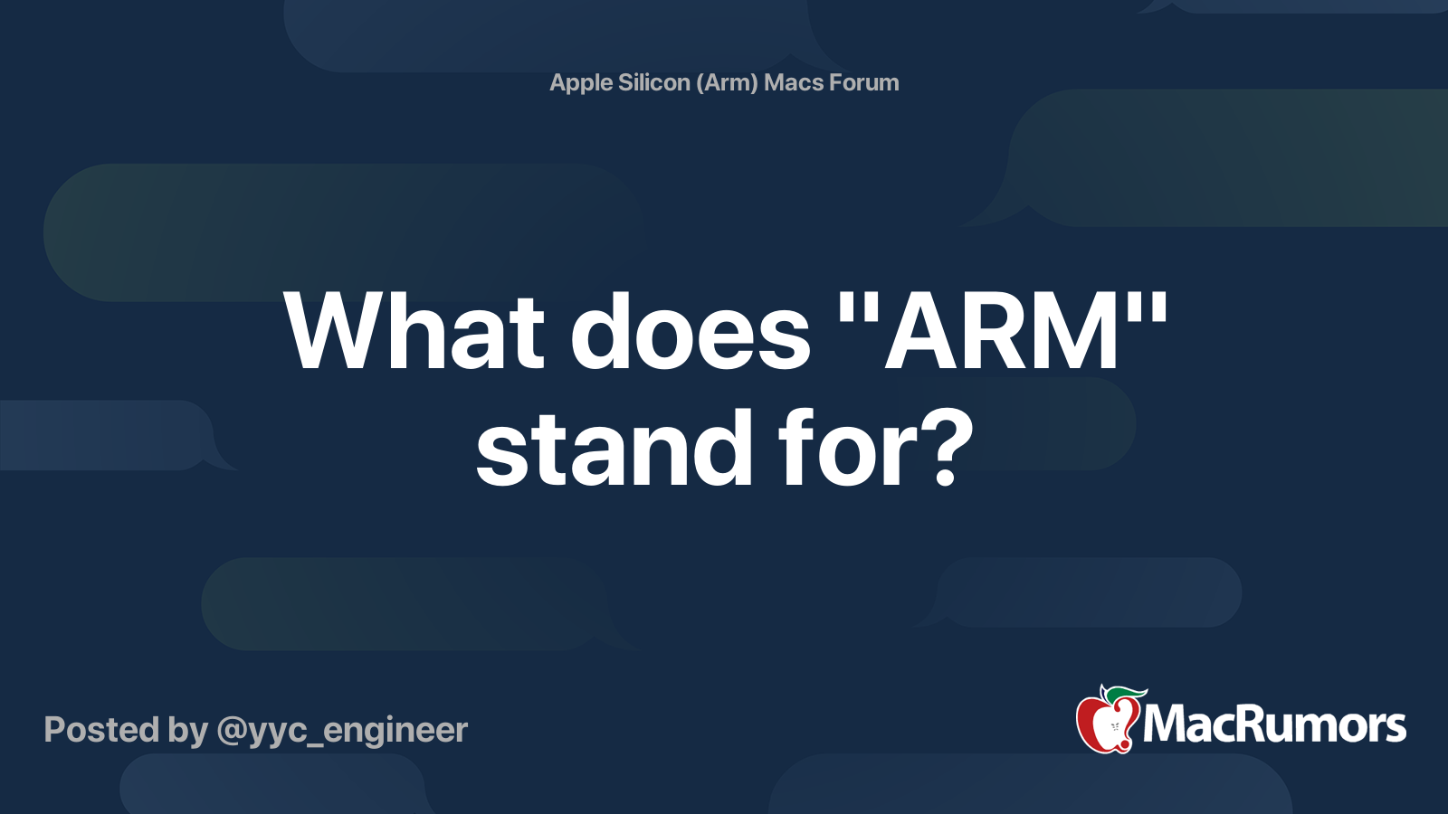What does "ARM" stand for? MacRumors Forums
