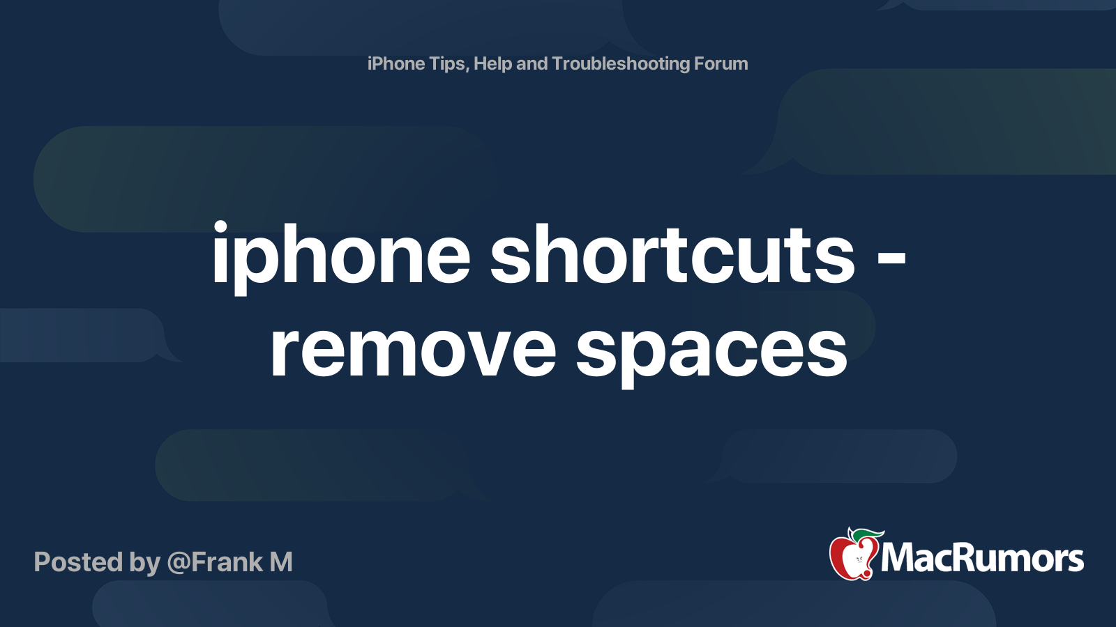 iphone shortcuts - remove spaces | MacRumors Forums