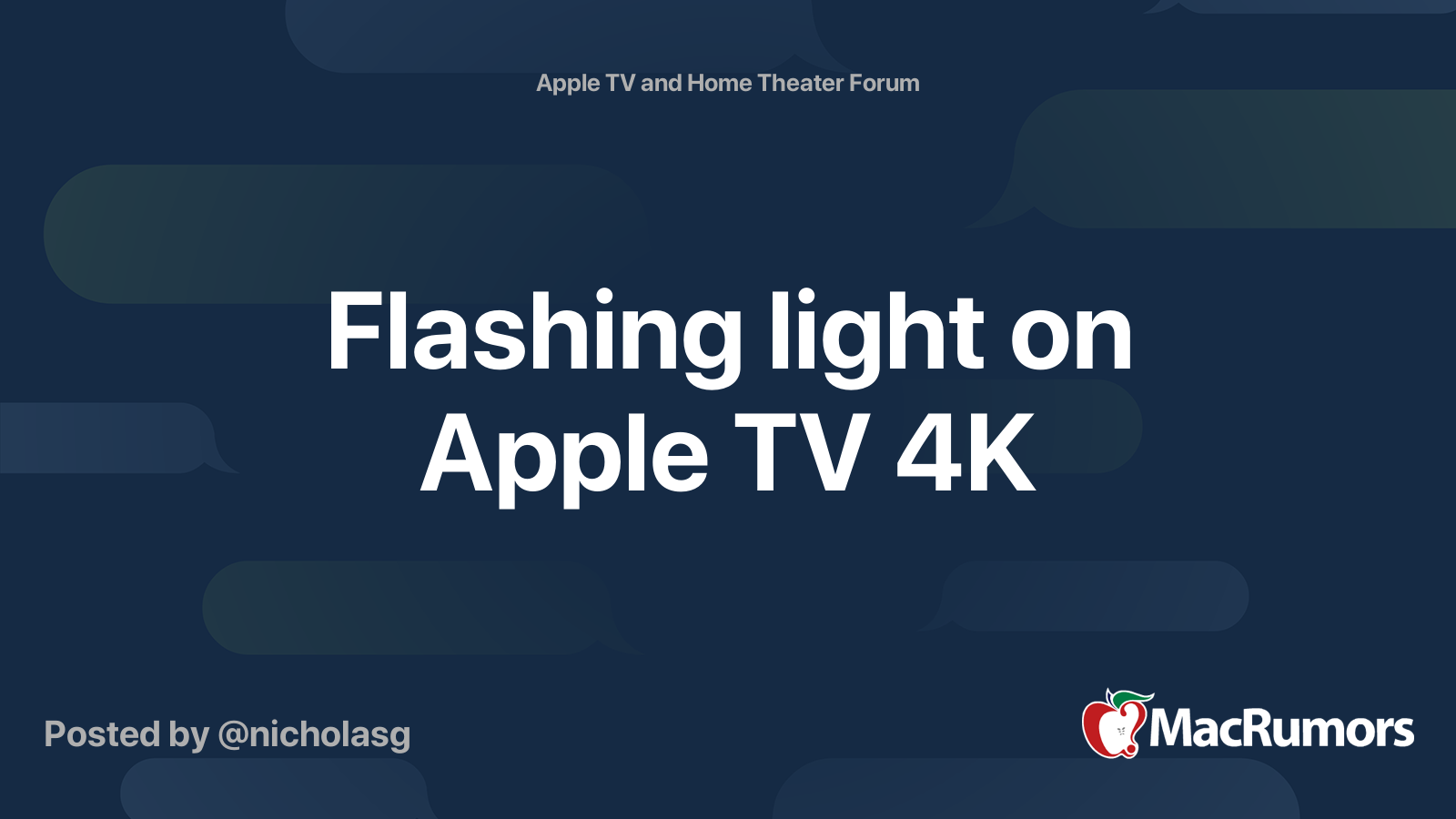 Flashing light on Apple TV 4K | MacRumors