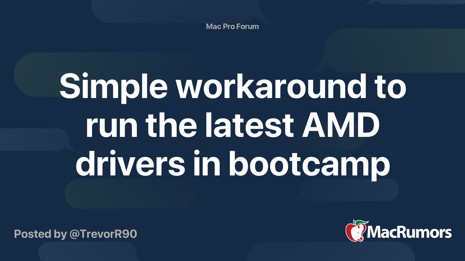 Simple workaround to run the latest AMD drivers in bootcamp