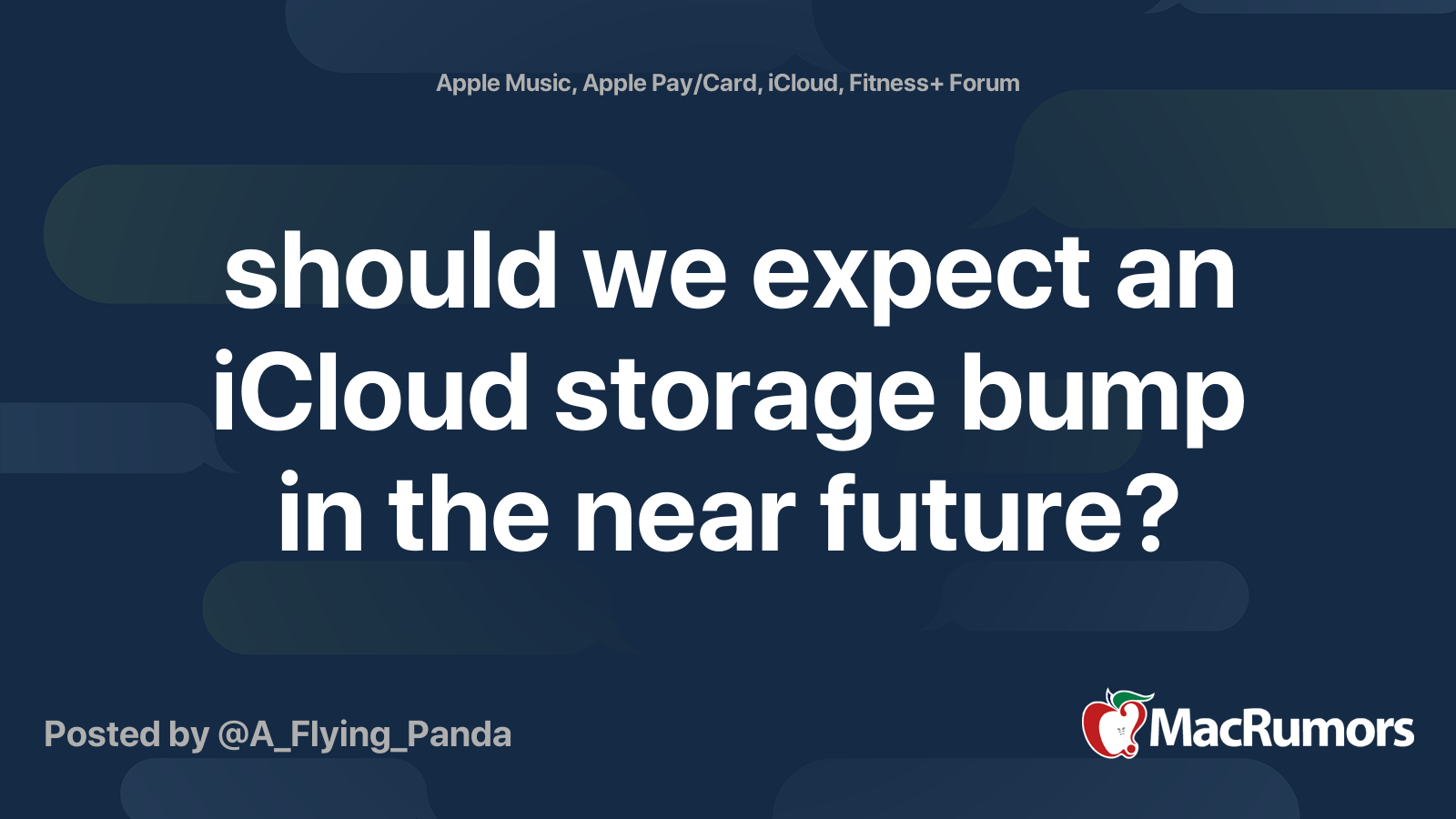 Should We Expect An Icloud Storage Bump In The Near Future Macrumors Forums