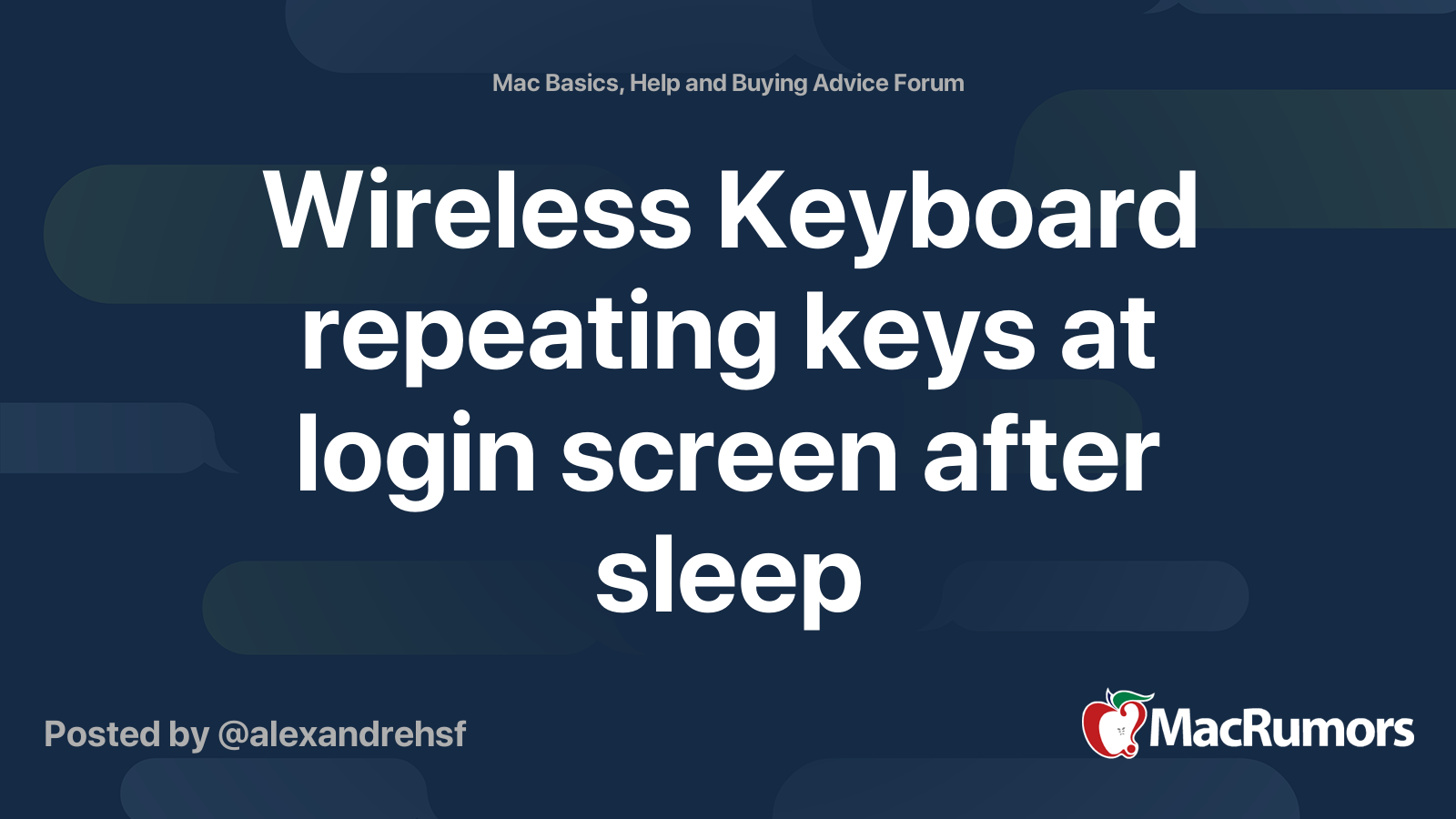 Wireless Keyboard repeating keys at login screen after sleep