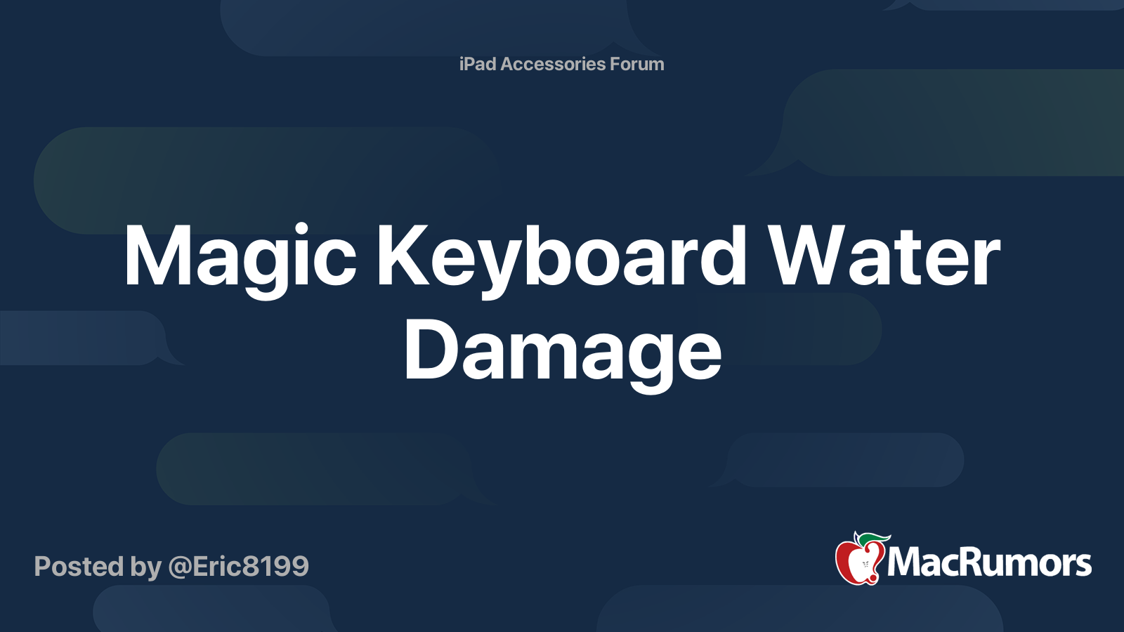 Magic Keyboard Water Damage MacRumors Forums