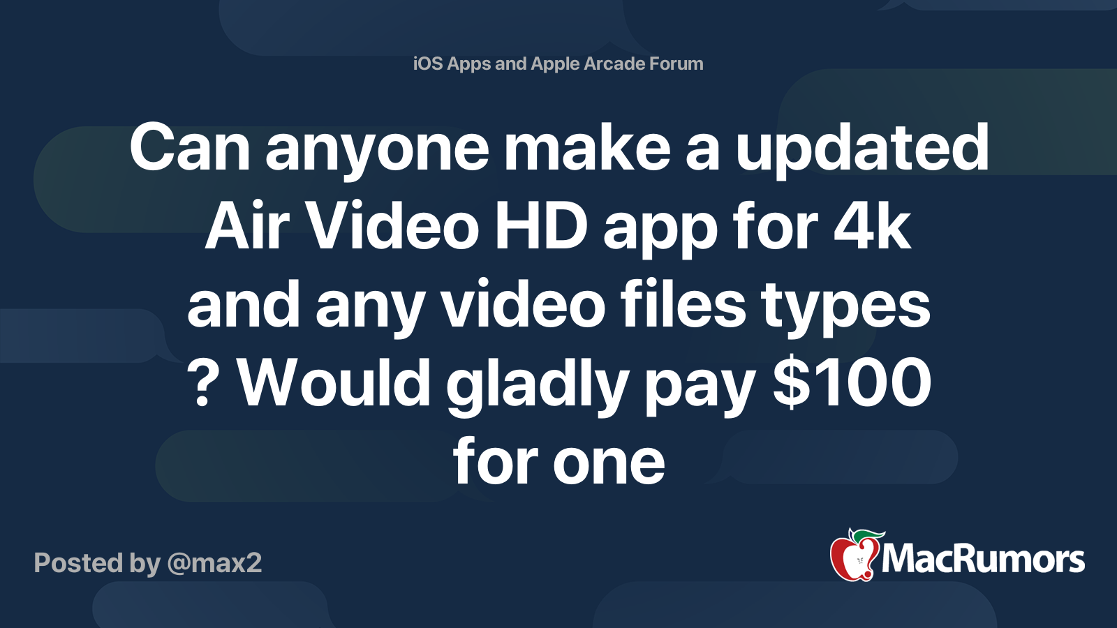 Can anyone make a updated Air Video HD app for 4k and any video files ...