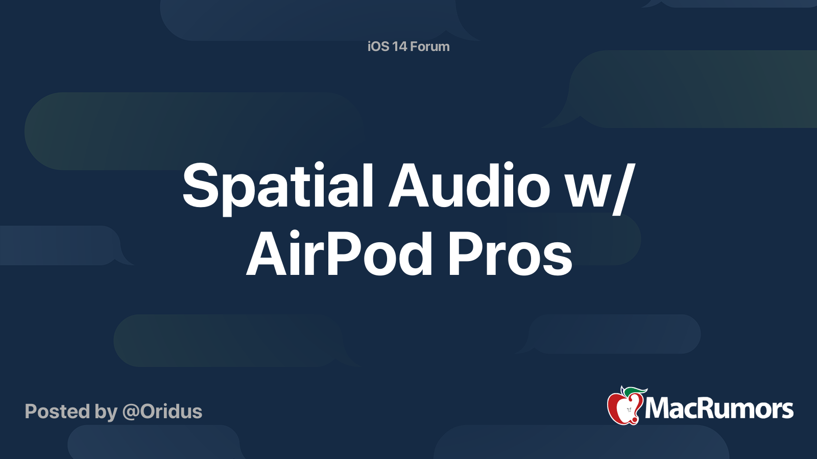 Spatial Audio w/ AirPod Pros | MacRumors Forums