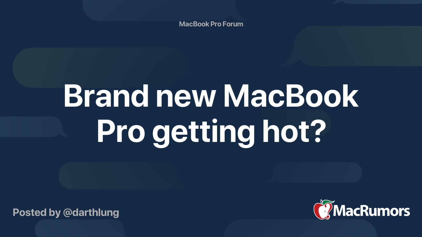 Brand new MacBook Pro getting hot? MacRumors Forums